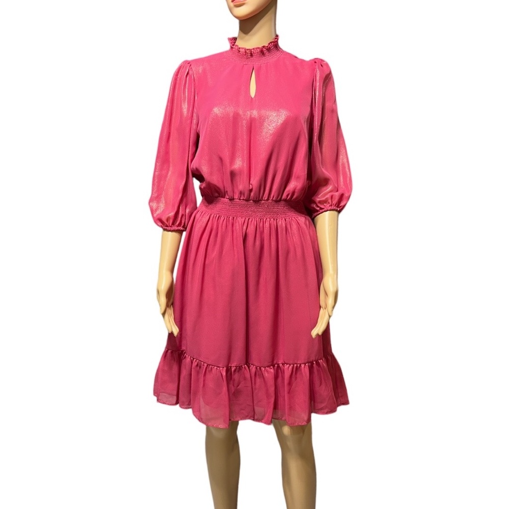 NWT NANETTE LEPORE Dress Women's Size 4 Pink with Soft Gold Sparkle